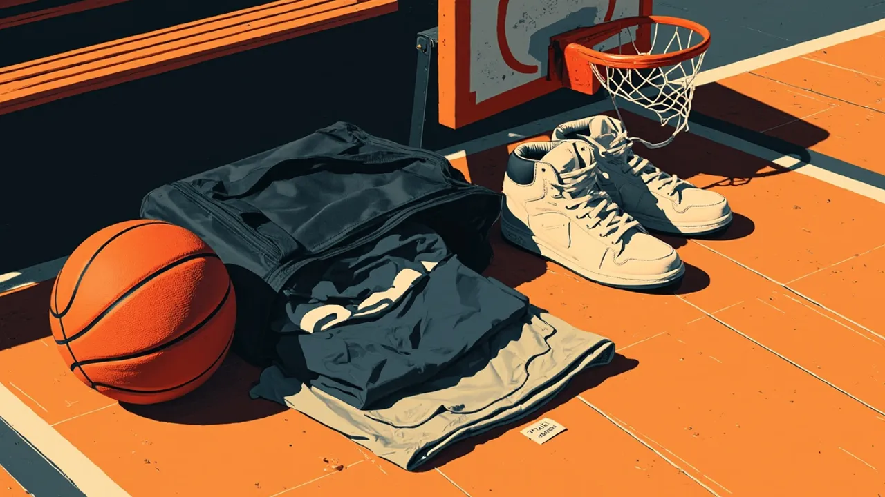 Illustration graphique d'une scène de basketball